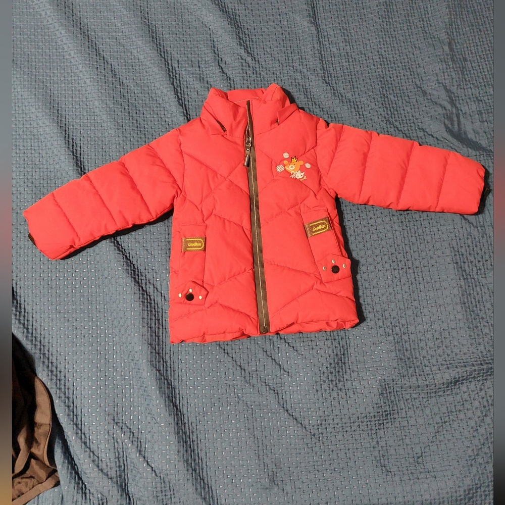 Kids Red Puffer Jacket